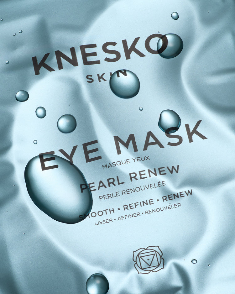 Knesko Skin Eye Mask packaging with water droplets on