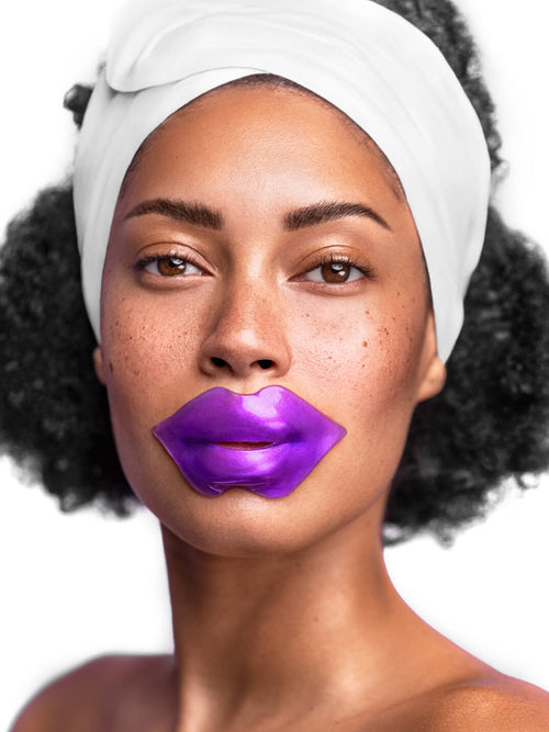Woman wearing knesko amethyst lip mask