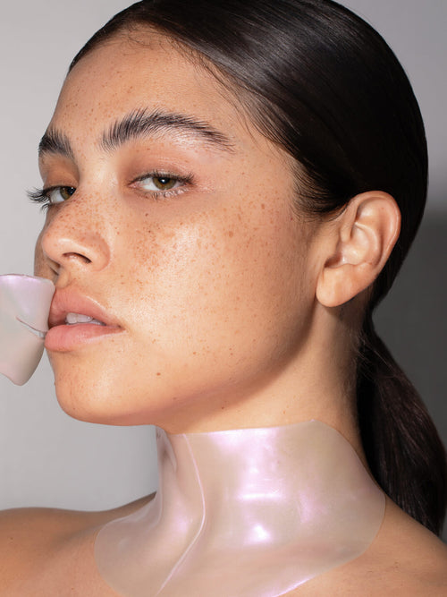 Diamond Knesko Lip mask and Neck mask in a beautiful model