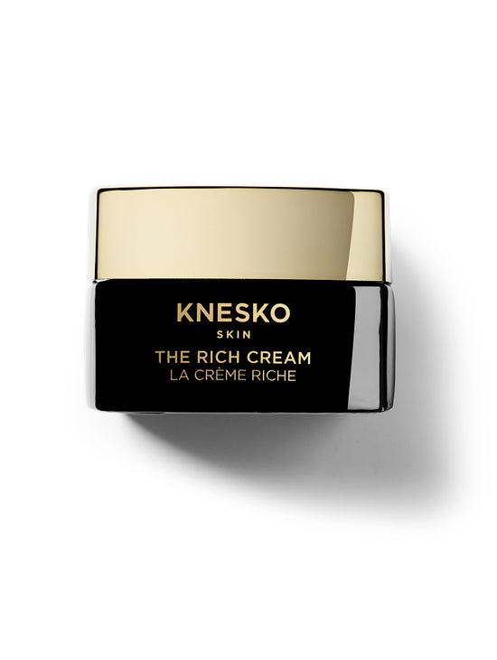Knesko The Rich Cream jar with gold lid on a white background