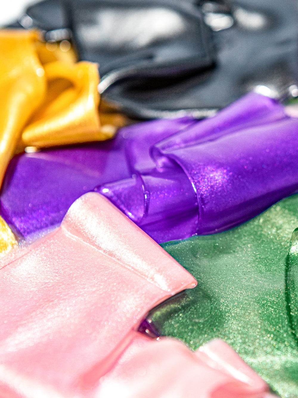 Close up of different face masks