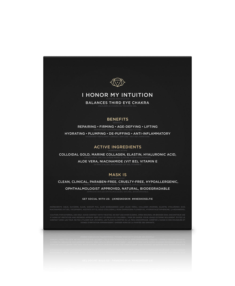 Back of a Nano Gold Repair Collagen Face Mask box.