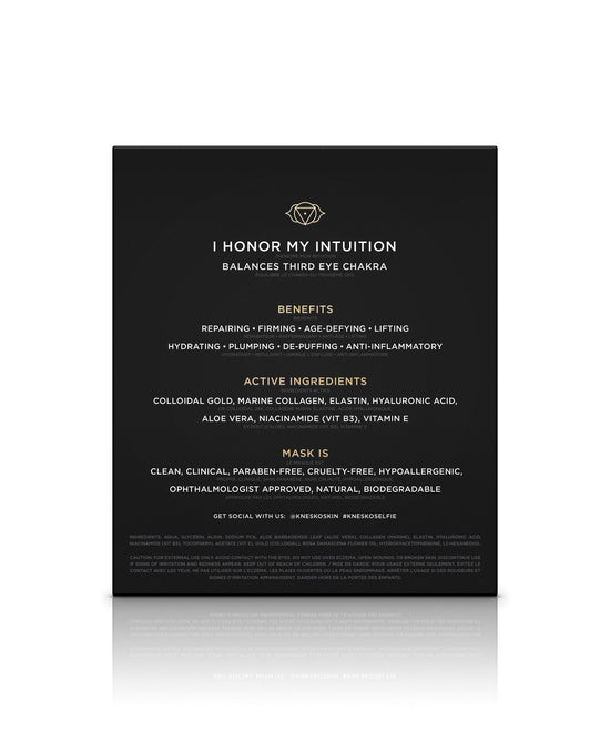 Back of a Nano Gold Repair Collagen Face Mask box.